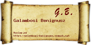 Galambosi Benignusz névjegykártya